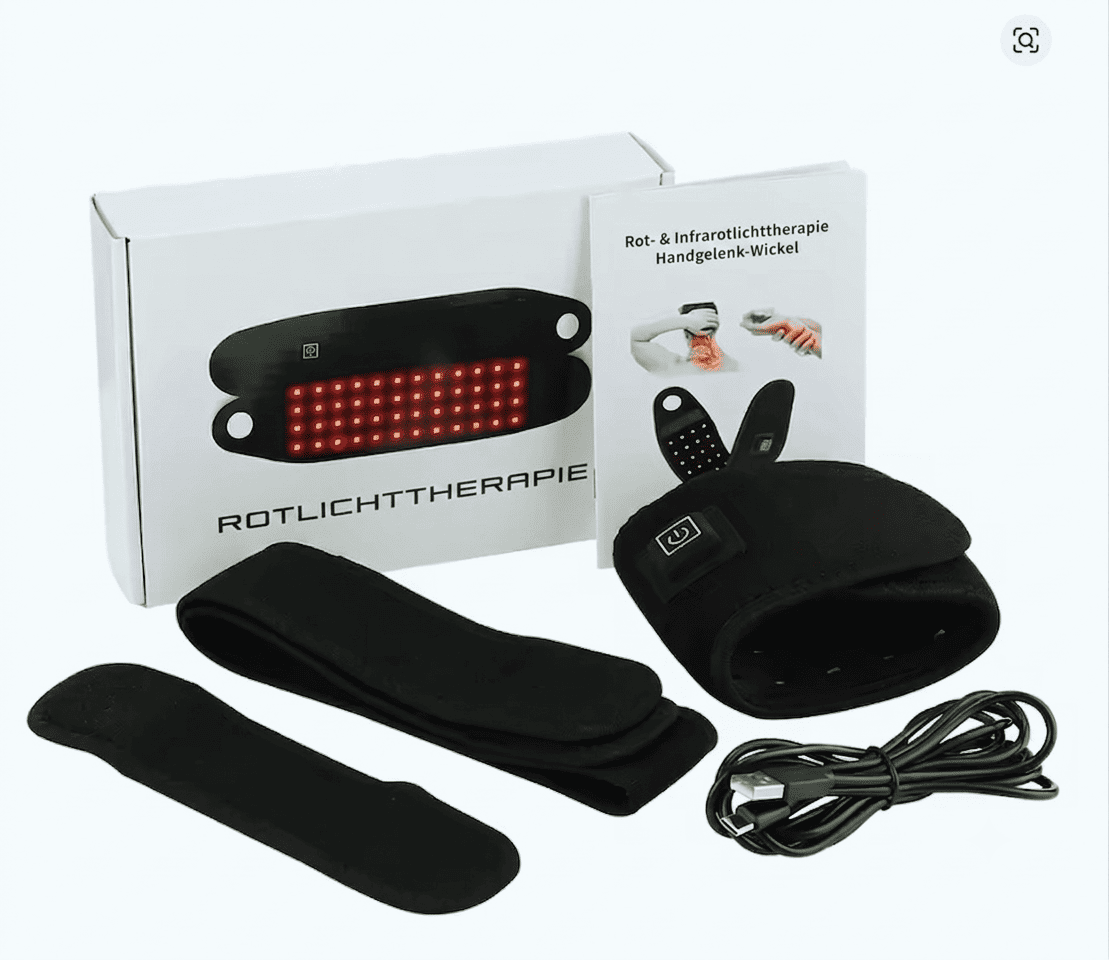 HeizCare Rotlicht-Handgelenkbandage – 660 nm & 850 nm Lichttherapie
