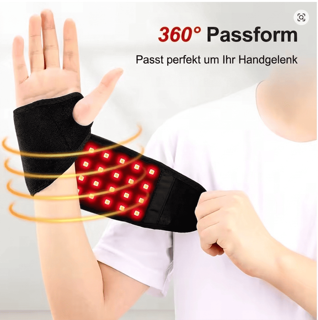 HeizCare Rotlicht-Handgelenkbandage – 660 nm & 850 nm Lichttherapie